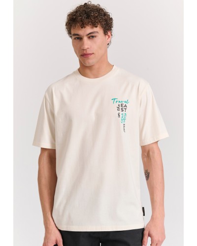 FUNKY BUDDHA T-SHIRT FBM011-331-04 OFF WHITE