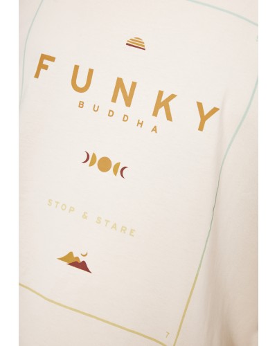 FUNKY BUDDHA T-SHIRT FBM011-097-04 OFF WHITE