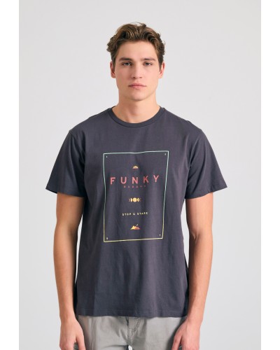 FUNKY BUDDHA T-SHIRT FBM011-097-04 ANTHRACITE