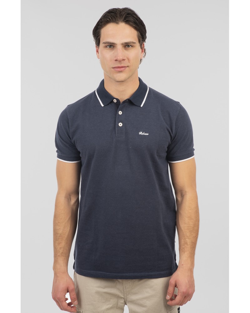 REBASE POLO 251.RPS-3038 INDIGO MELANGE