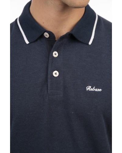 REBASE POLO 251.RPS-3038 INDIGO MELANGE