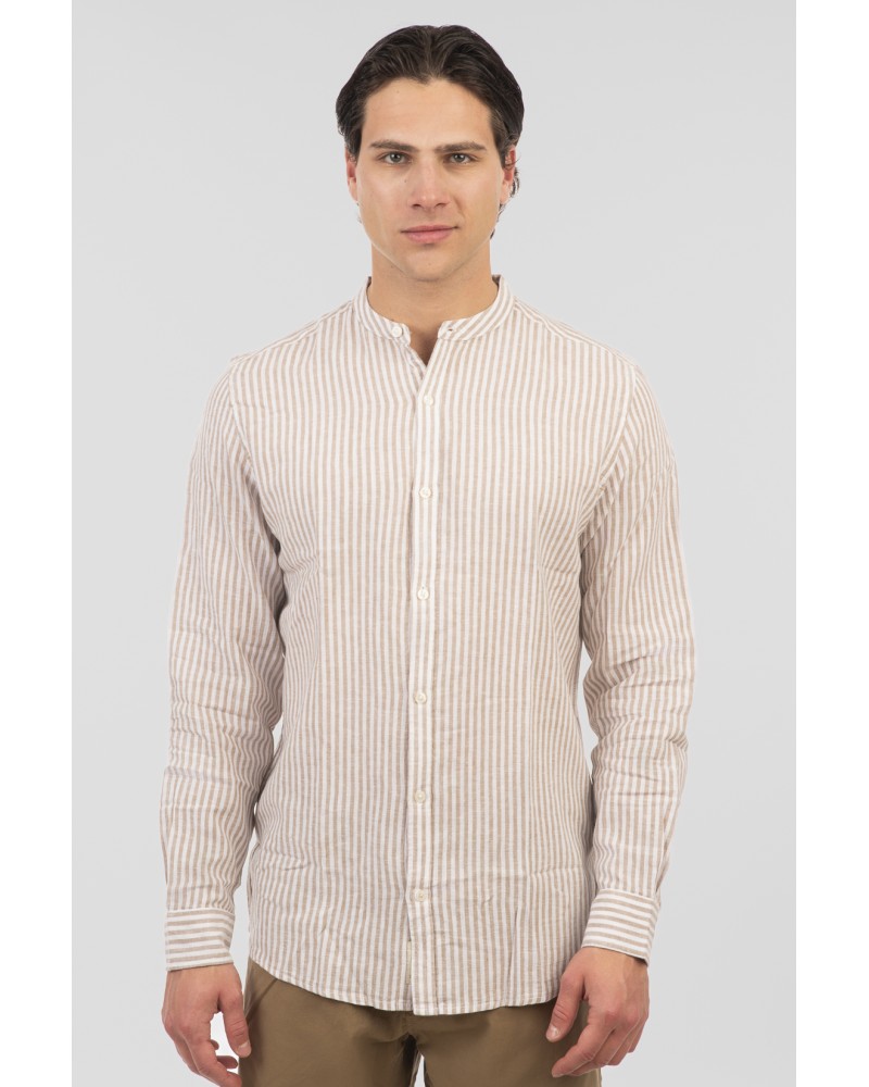 REBASE SHIRT 251.RGS-5063-CC82 BEIGE WHITE