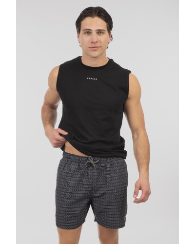 REBASE 251RMTS-8002 Swim Shorts in Patterned Print (AOP) CC15 ANTHRACITE