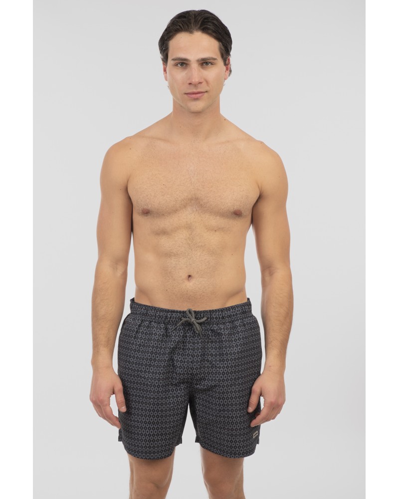 REBASE 251RMTS-8002 Swim Shorts in Patterned Print (AOP) CC15 ANTHRACITE