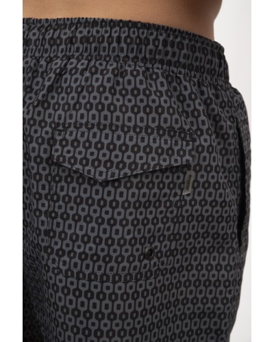 REBASE 251RMTS-8002 Swim Shorts in Patterned Print (AOP) CC15 ANTHRACITE