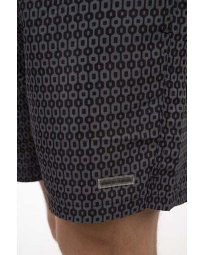 REBASE 251RMTS-8002 Swim Shorts in Patterned Print (AOP) CC15 ANTHRACITE