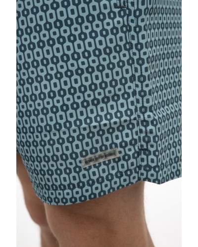 REBASE 251RMTS-8002 Swim Shorts in Patterned Print (AOP) CC12 TEAL