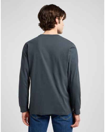 LEE	LONGSLEEVE LS PATCH LOGO TEE WASHED BLACK