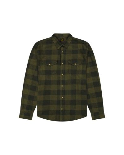 LEE	SHIRT CLEAN WESTERN SHIRT ARMY GREEN BUFF
