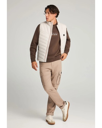 FUNKY BUDDHA JACKET SLEEVELESS FBM012-001-01 GREIGE