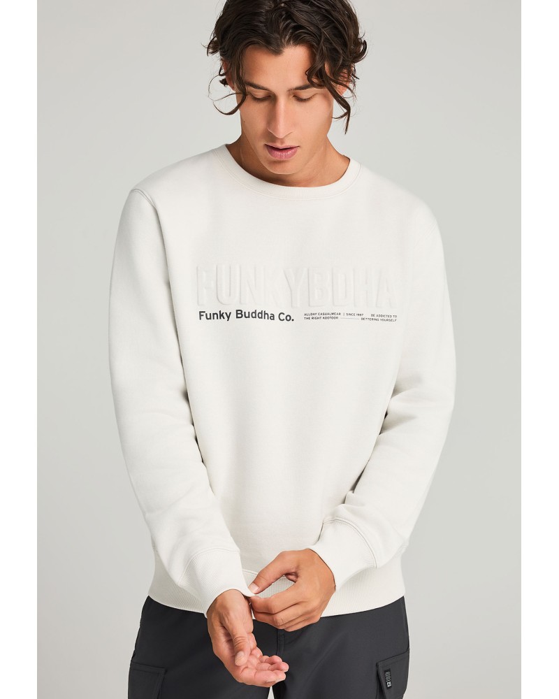 FUNKY BUDDHA CREW NECK HOODIE FBM012-008-06 MIST