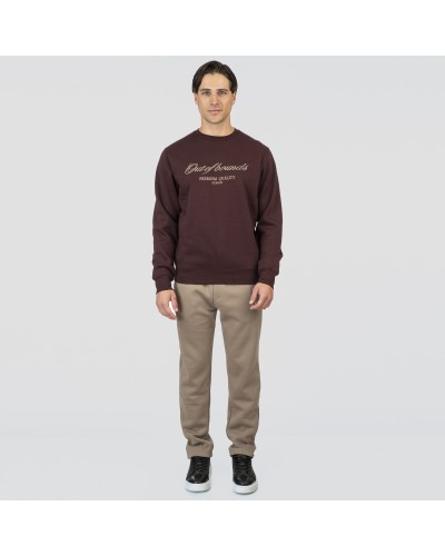 REBASE CREW NECK 252.RTOP-1054 BURGUNDY