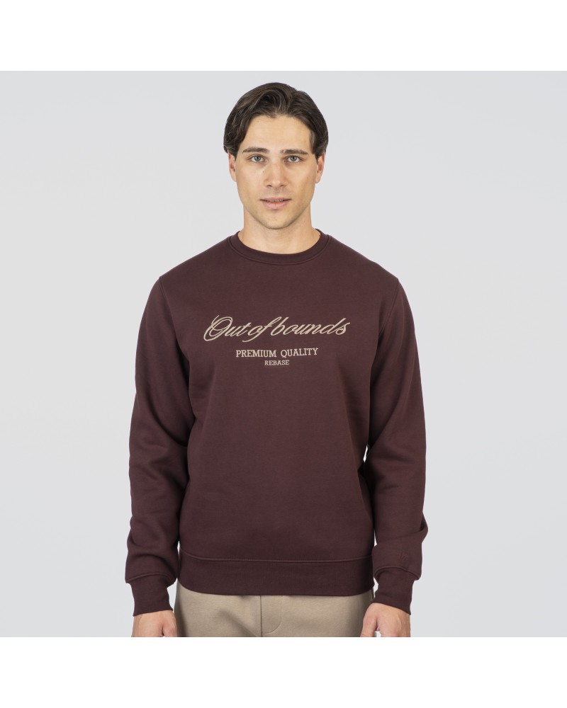 REBASE CREW NECK 252.RTOP-1054 BURGUNDY