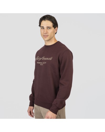 REBASE CREW NECK 252.RTOP-1054 BURGUNDY