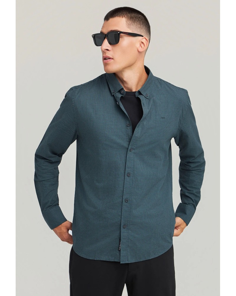 FUNKY BUDDHA SHIRT FBM012-004-05	PINE GREEN