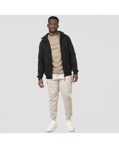 REBASE ZIP HOODIE 252.RTOP-1062 PURE BLACK