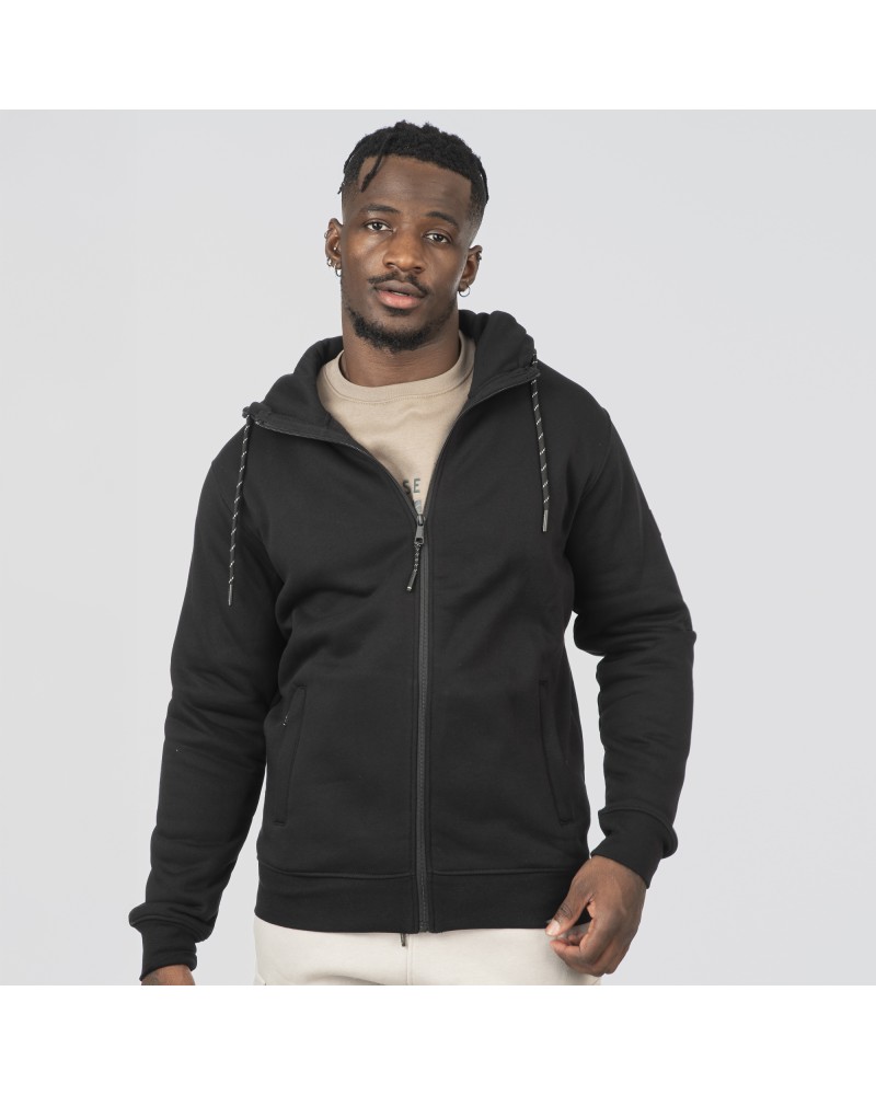REBASE ZIP HOODIE 252.RTOP-1062 PURE BLACK
