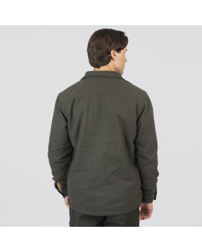 REBASE 252.RGS-5106 DK KHAKI Overshirts Heavy Flannel with Quilted Padding