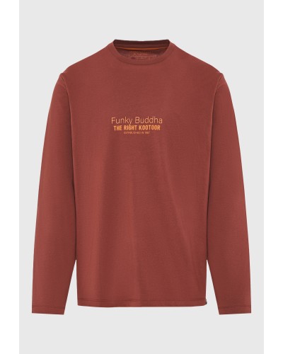 FUNKY BUDDHA LONGSLEEVE FBM012-003-07 HENNA BROWN
