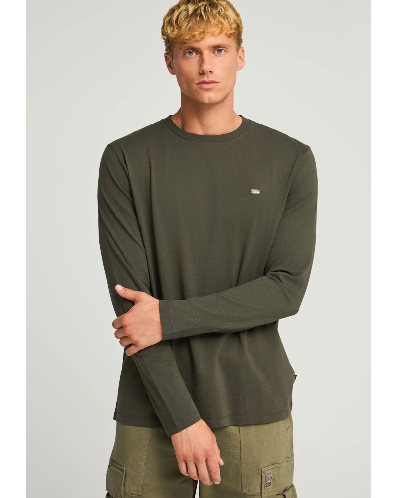 FUNKY BUDDHA LONGSLEEVE FBM012-001-07 DUSTY OLIVE