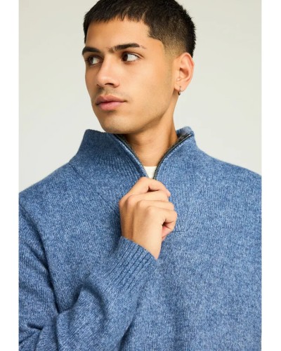 FUNKY HALF-ZIP KNIT FBM012-051-09 STONE BLUE