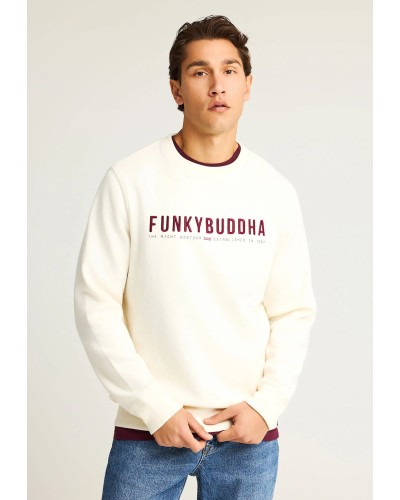 FUNKY BUDDHA CREW NECK FBM012-004-06 OFF WHITE
