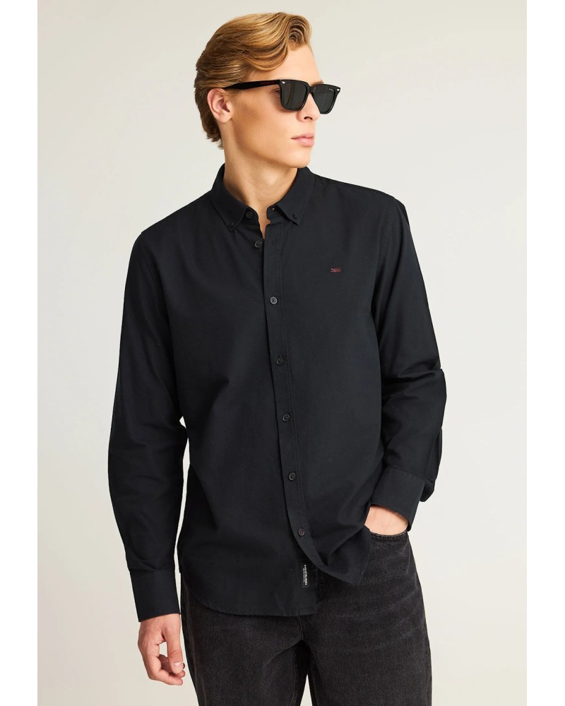 FUNKY BUDDHA SHIRT FBM012-002-05	BLACK