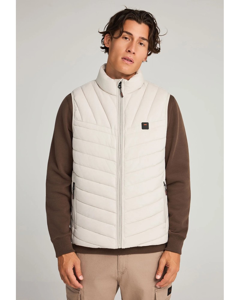 FUNKY BUDDHA JACKET SLEEVELESS FBM012-001-01 GREIGE