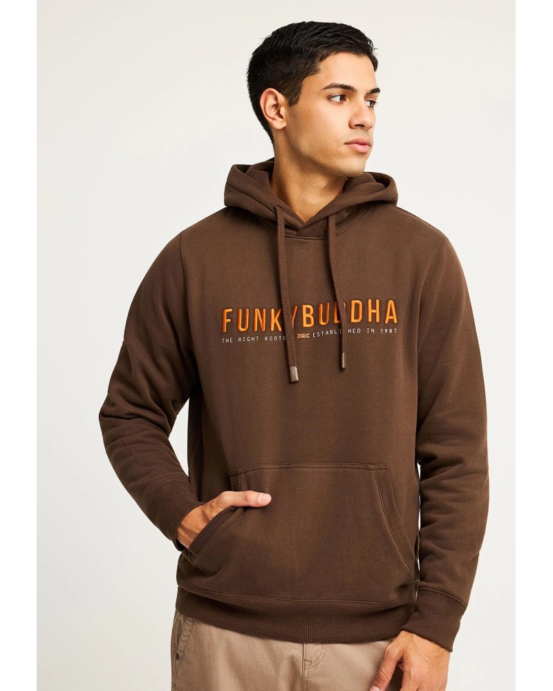 FUNKY BUDDHA	HOODIE FBM012-072-06 ESPRESSO