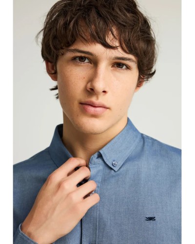 FUNKY BUDDHA SHIRT FBM012-001-05 INDIGO ML