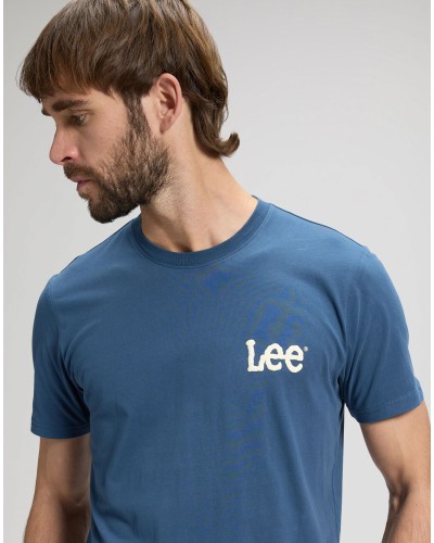 LEE	T-SHIRT MEDIUM WOBBLY LEE TEE  ACADEMY BLUE