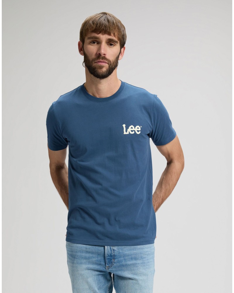LEE	T-SHIRT MEDIUM WOBBLY LEE TEE  ACADEMY BLUE
