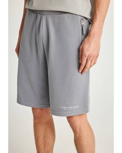 FUNKY BUDDHA	SWEAT SHORTS	FBM013-050-03 STEEL GREY