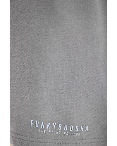 FUNKY BUDDHA	SWEAT SHORTS	FBM013-050-03 STEEL GREY