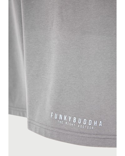 FUNKY BUDDHA	SWEAT SHORTS	FBM013-050-03 STEEL GREY