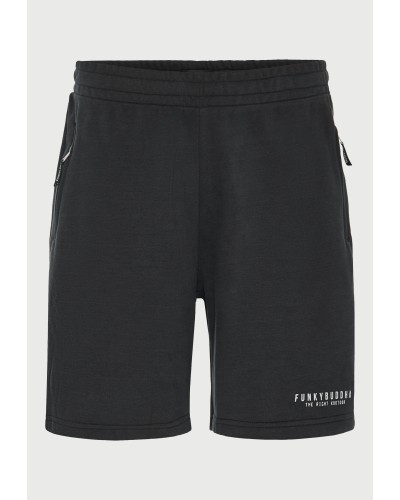FUNKY BUDDHA	SWEAT SHORTS	FBM013-050-03 BLACK
