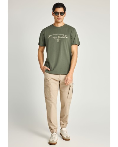 FUNKY BUDDHA T-SHIRT FBM013-022-04 DEEP FOREST