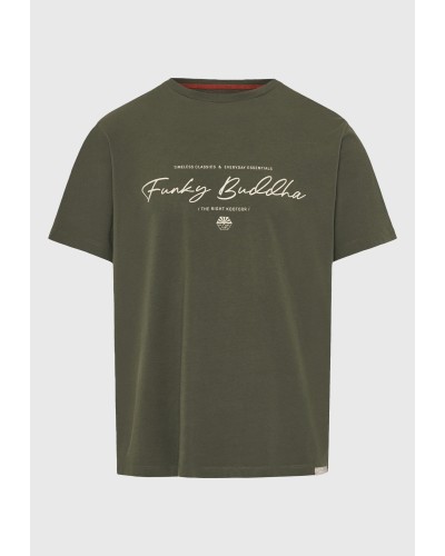 FUNKY BUDDHA T-SHIRT FBM013-022-04 DEEP FOREST