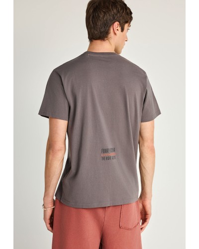 FUNKY BUDDHA T-SHIRT FBM013-045-04 MOON MIST