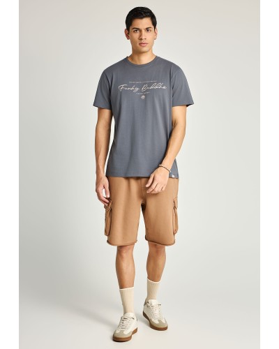FUNKY BUDDHA T-SHIRT FBM013-022-04 DK GREY