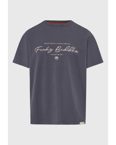 FUNKY BUDDHA T-SHIRT FBM013-022-04 DK GREY