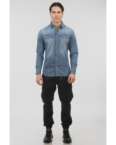 REBASE SHIRT 251.RDS-5068 LIGHT BLUE DENIM