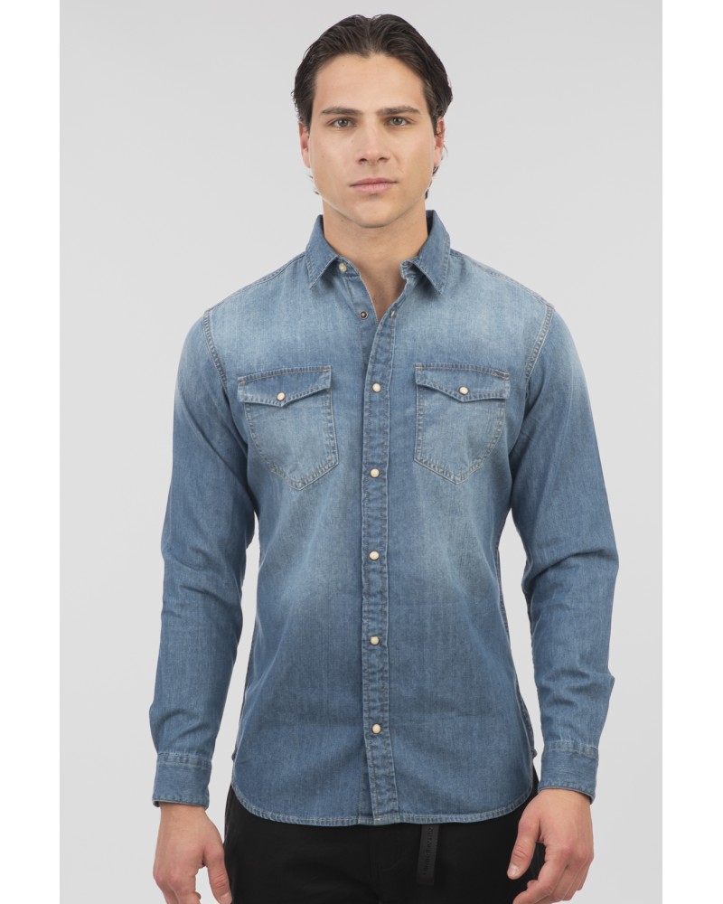 REBASE SHIRT 251.RDS-5068 LIGHT BLUE DENIM