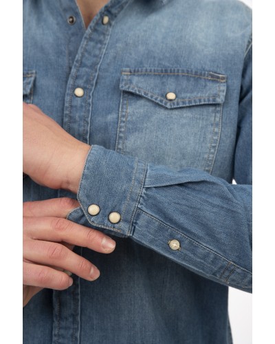 REBASE SHIRT 251.RDS-5068 LIGHT BLUE DENIM