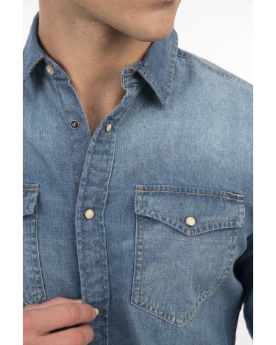 REBASE SHIRT 251.RDS-5068 LIGHT BLUE DENIM
