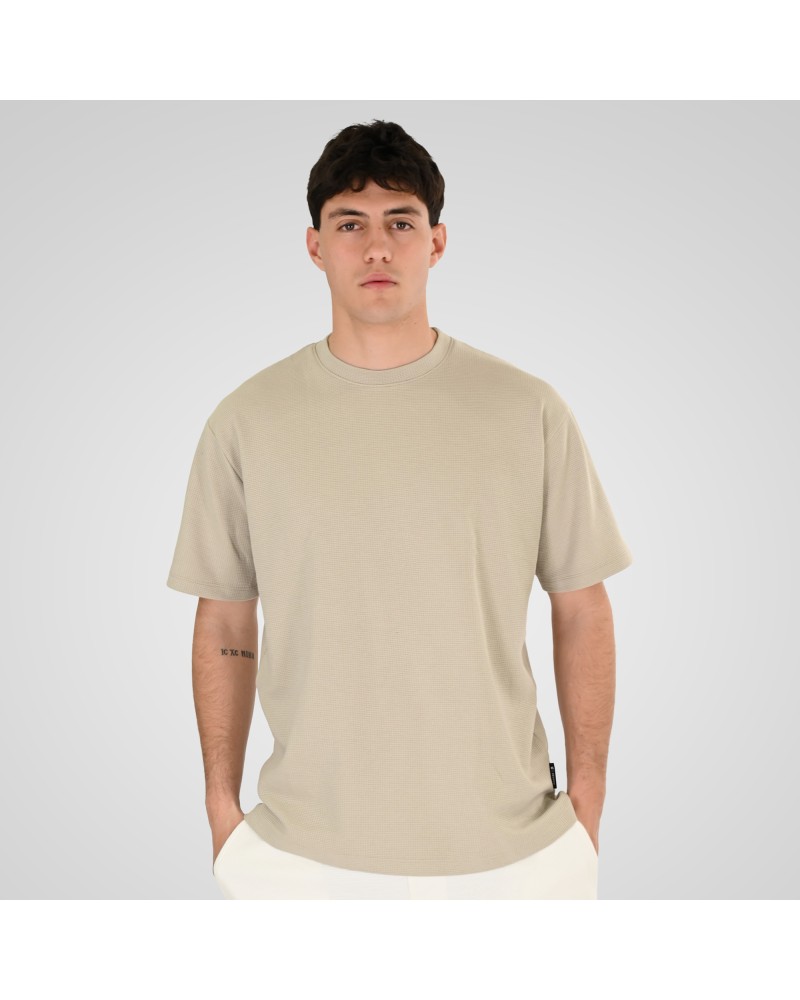 REBASE T-SHIRT 261.RTS-9118 STONE BEIGE