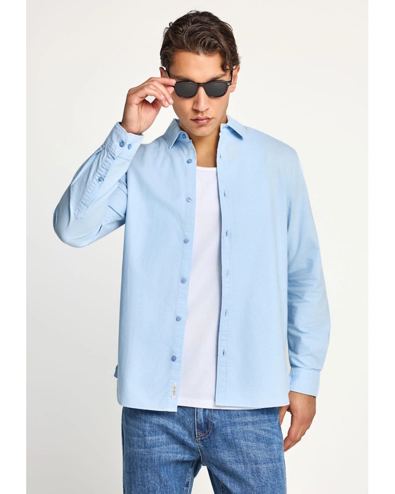 FUNKY BUDDHA SHIRT FBM013-051-05 LT BLUE