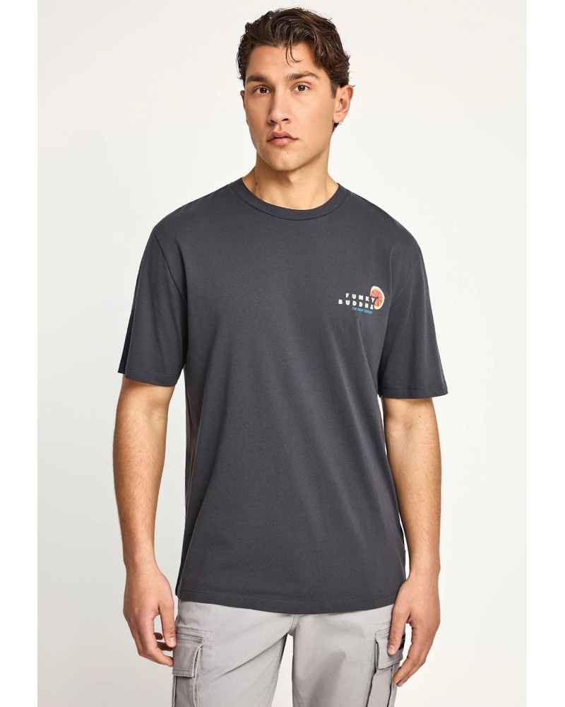 FUNKY BUDDHA T-SHIRT FBM013-087-04 ANTHRACITE