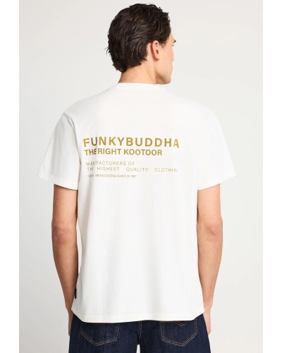 FUNKY BUDDHA T-SHIRT FBM013-012-04 OFF WHITE