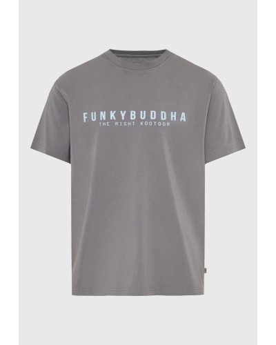 FUNKY BUDDHA T-SHIRT FBM013-011-04 STEEL GREY